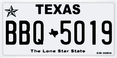 TX license plate BBQ5019