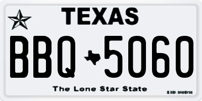 TX license plate BBQ5060
