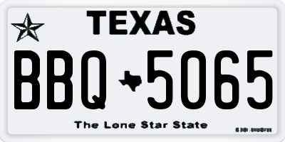 TX license plate BBQ5065
