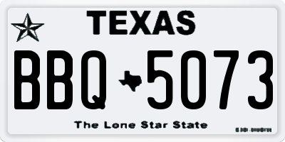 TX license plate BBQ5073