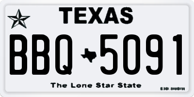 TX license plate BBQ5091