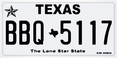 TX license plate BBQ5117