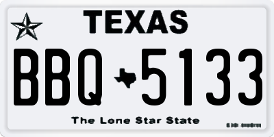 TX license plate BBQ5133