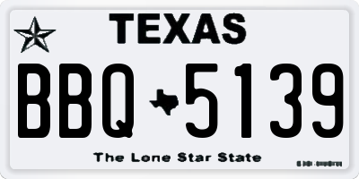 TX license plate BBQ5139