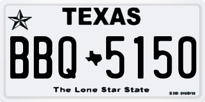 TX license plate BBQ5150