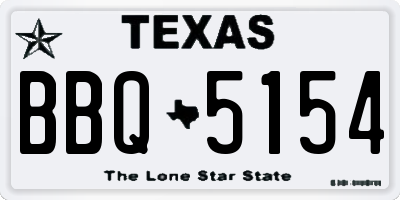 TX license plate BBQ5154