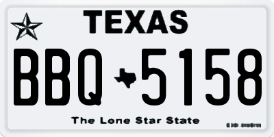 TX license plate BBQ5158