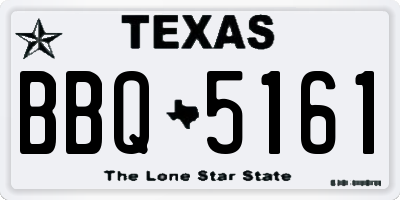 TX license plate BBQ5161