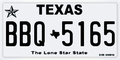 TX license plate BBQ5165