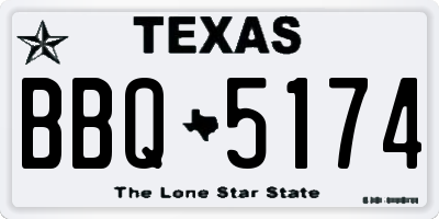 TX license plate BBQ5174
