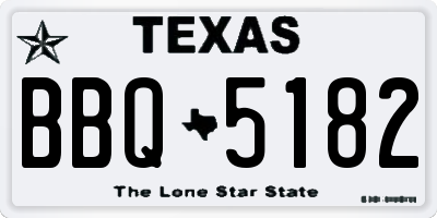 TX license plate BBQ5182