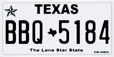 TX license plate BBQ5184