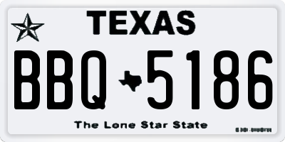 TX license plate BBQ5186