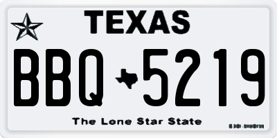 TX license plate BBQ5219