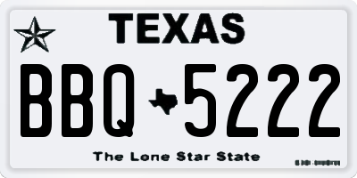 TX license plate BBQ5222