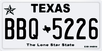 TX license plate BBQ5226