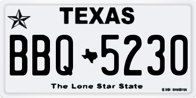 TX license plate BBQ5230