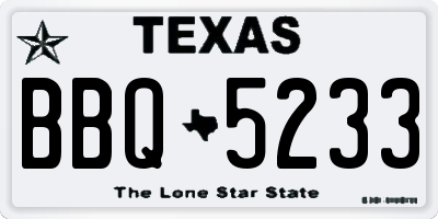 TX license plate BBQ5233