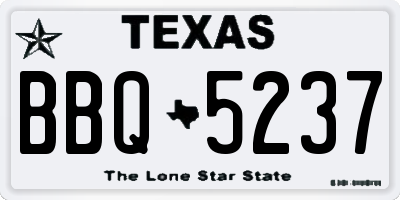TX license plate BBQ5237