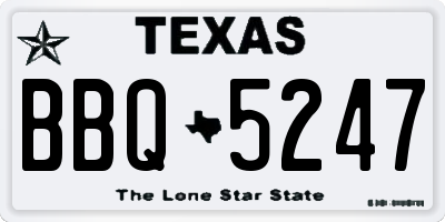 TX license plate BBQ5247