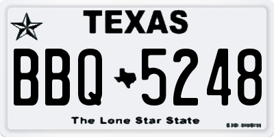 TX license plate BBQ5248