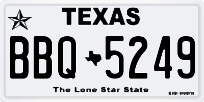 TX license plate BBQ5249