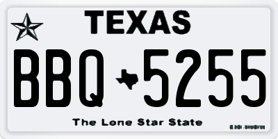 TX license plate BBQ5255