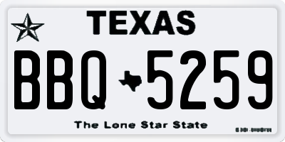 TX license plate BBQ5259