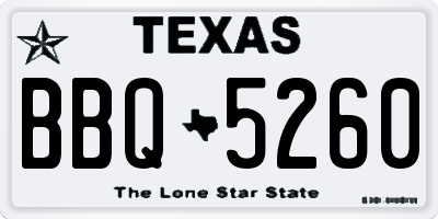 TX license plate BBQ5260
