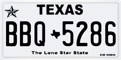 TX license plate BBQ5286