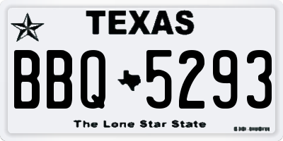 TX license plate BBQ5293