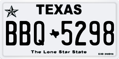 TX license plate BBQ5298