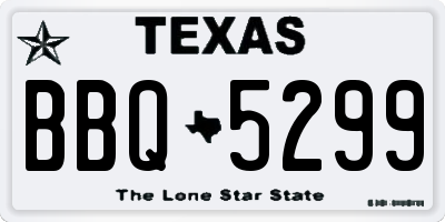 TX license plate BBQ5299