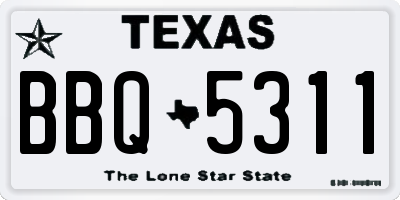 TX license plate BBQ5311