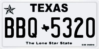TX license plate BBQ5320