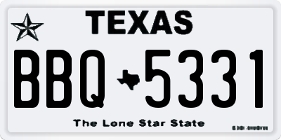 TX license plate BBQ5331