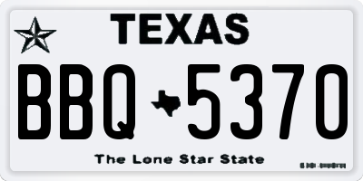 TX license plate BBQ5370