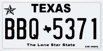 TX license plate BBQ5371