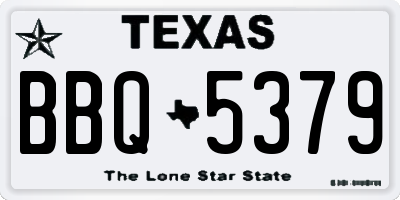 TX license plate BBQ5379