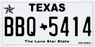 TX license plate BBQ5414