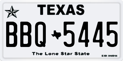 TX license plate BBQ5445