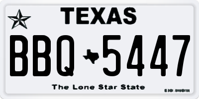 TX license plate BBQ5447