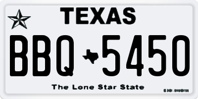 TX license plate BBQ5450