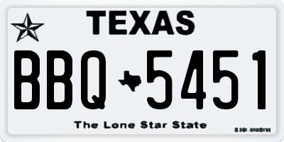 TX license plate BBQ5451
