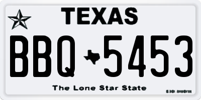 TX license plate BBQ5453