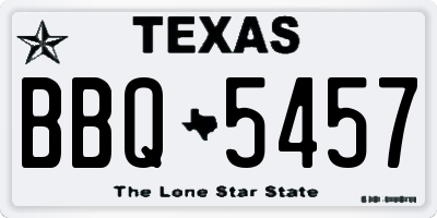 TX license plate BBQ5457