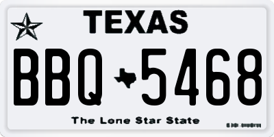 TX license plate BBQ5468