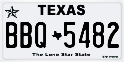 TX license plate BBQ5482