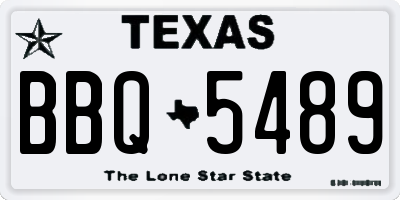 TX license plate BBQ5489