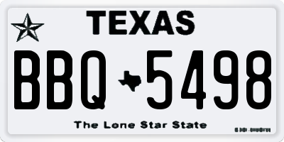TX license plate BBQ5498